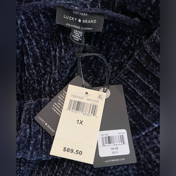 NWT Lucky Brand Navy Blue Turtleneck Sweater Women’s Size XL - Picture 6 of 6